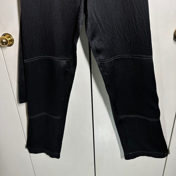 Beautiful black silk NO 6 STORE size 0 belted jumpsuit. - Picture 12 of 15